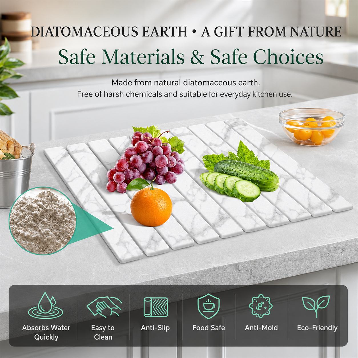 Diatomite Dish Drying Mat